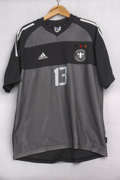 Germany 2002 Away Ballack [L] Apparel Original Authentic Football Soccer Jersey Kit Shirt Nameset