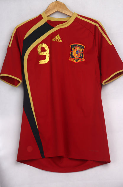 Spain 2009 Home Torres [M] Apparel Original Authentic Football Soccer Jersey Kit Shirt Nameset