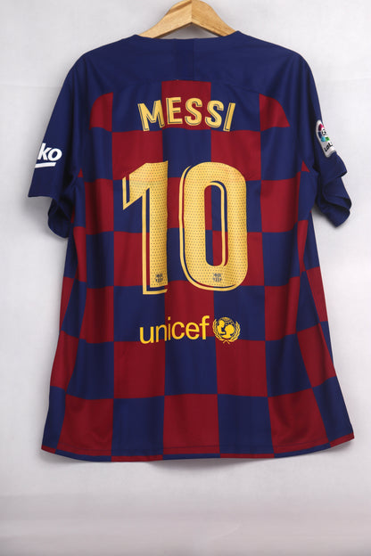Barcelona 2019 Home Messi [XL] Apparel Original Authentic Football Soccer Jersey Kit Shirt Nameset