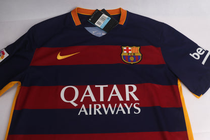 Barcelona 2015 Home BNWT Messi [M] Apparel Original Authentic Football Soccer Jersey Kit Shirt Nameset