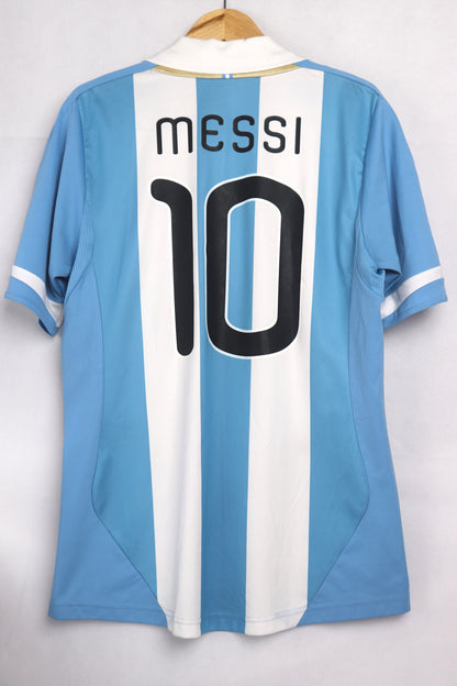 Argentina 2011 Home Messi [M] Apparel Original Authentic Football Soccer Jersey Kit Shirt Nameset
