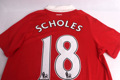 Manchester United 2010 Home Scholes [M] Apparel Original Authentic Football Soccer Jersey Kit Shirt Nameset
