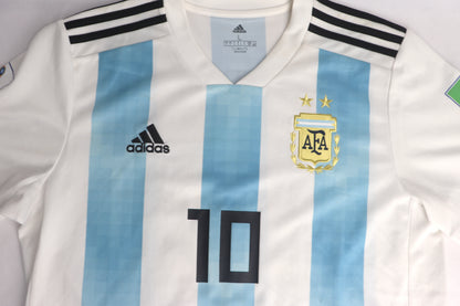 Argentina 2018 Home Messi [L] Apparel Original Authentic Football Soccer Jersey Kit Shirt Nameset