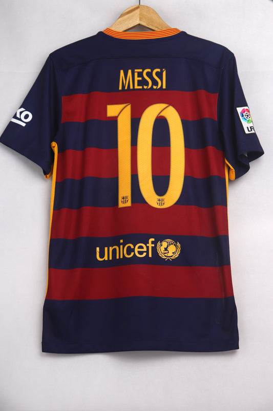 Barcelona 2015 Home Messi [S] Apparel Original Authentic Football Soccer Jersey Kit Shirt Nameset