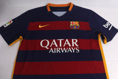Barcelona 2015 Home Messi [M] Apparel Original Authentic Football Soccer Jersey Kit Shirt Nameset