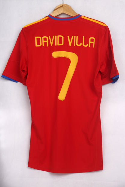 Spain 2010 Home David Villa [M] Apparel Original Authentic Football Soccer Jersey Kit Shirt Nameset