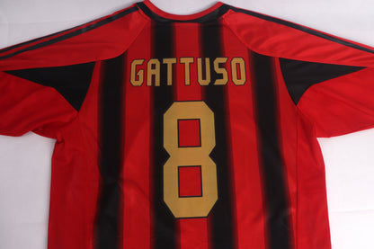 AC Milan 2004 Home Gattuso [M] Apparel Original Authentic Football Soccer Jersey Kit Shirt Nameset