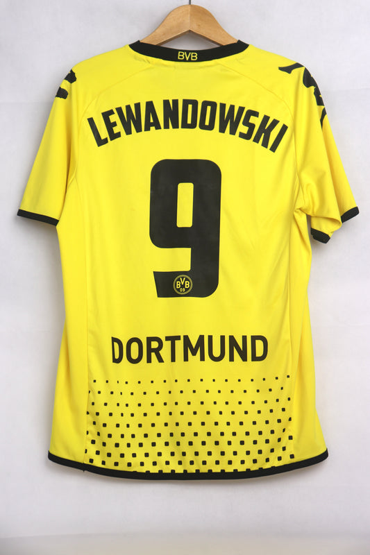Borussia Dortmund 2011 Home Lewandowski [M] Apparel Original Authentic Football Soccer Jersey Kit Shirt Nameset
