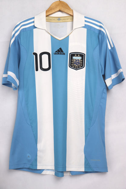 Argentina 2011 Home Messi [M] Apparel Original Authentic Football Soccer Jersey Kit Shirt Nameset