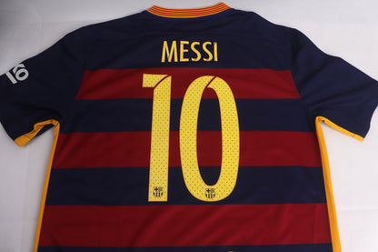 Barcelona 2015 Home BNWT Messi [M] Apparel Original Authentic Football Soccer Jersey Kit Shirt Nameset
