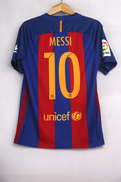 Barcelona 2016 Home Messi [S] Apparel Original Authentic Football Soccer Jersey Kit Shirt Nameset