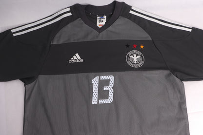 Germany 2002 Away Ballack [L] Apparel Original Authentic Football Soccer Jersey Kit Shirt Nameset