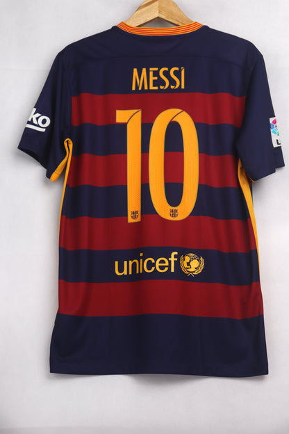 Barcelona 2015 Home Messi [M] Apparel Original Authentic Football Soccer Jersey Kit Shirt Nameset