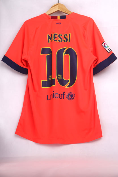 Barcelona 2014 Away Messi [L] Apparel Original Authentic Football Soccer Jersey Kit Shirt Nameset