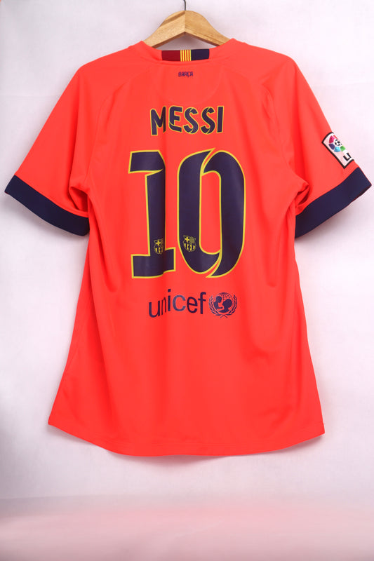 Barcelona 2014 Away Messi [L] Apparel Original Authentic Football Soccer Jersey Kit Shirt Nameset