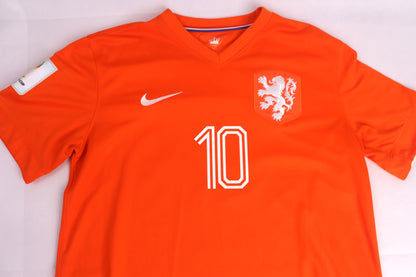 Netherlands 2014 Home Sneijder [M] Apparel Original Authentic Football Soccer Jersey Kit Shirt Nameset