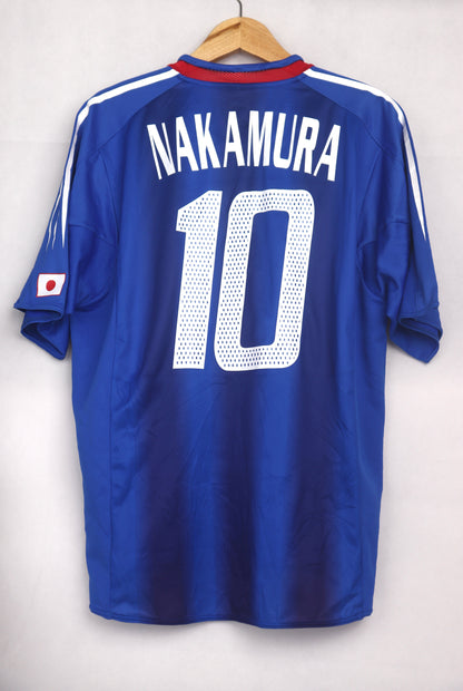 Japan 2004 Home Nakamura [L] Apparel Original Authentic Football Soccer Jersey Kit Shirt Nameset