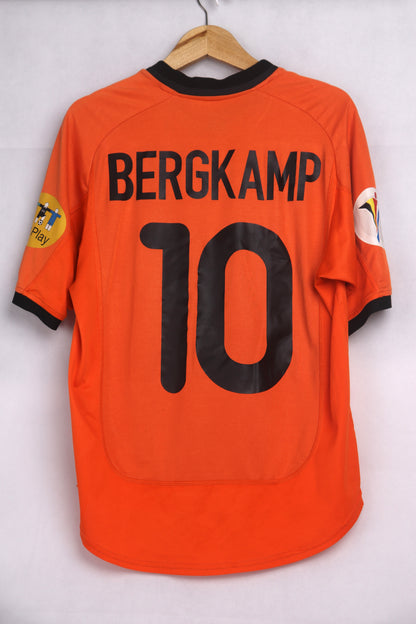 Netherlands 2000 Home Bergkamp [M] Apparel Original Authentic Football Soccer Jersey Kit Shirt Nameset