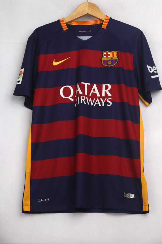 Barcelona 2015 Home Messi [M] Apparel Original Authentic Football Soccer Jersey Kit Shirt Nameset