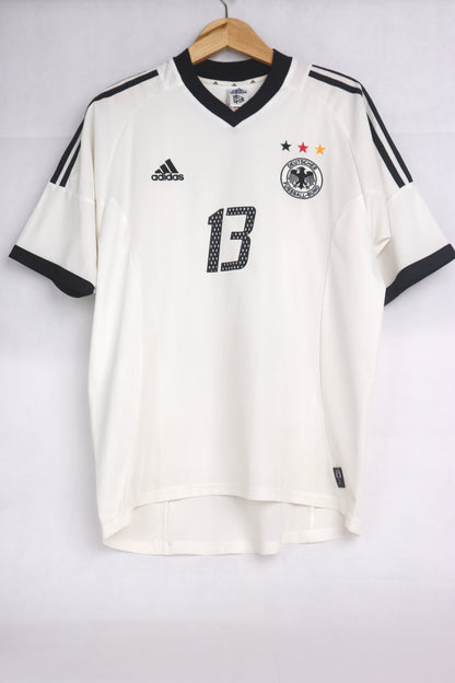 Germany 2002 Home Ballack [M] Apparel Original Authentic Football Soccer Jersey Kit Shirt Nameset