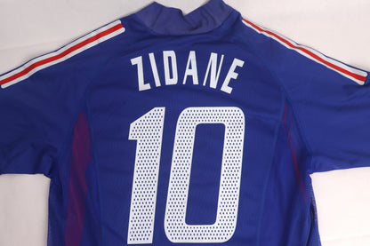 France 2002 Home Player Issue Zidane [M] Apparel Original Authentic Football Soccer Jersey Kit Shirt Nameset