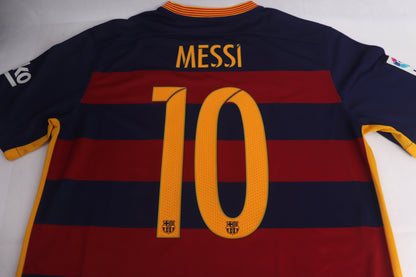 Barcelona 2015 Home Messi [M] Apparel Original Authentic Football Soccer Jersey Kit Shirt Nameset