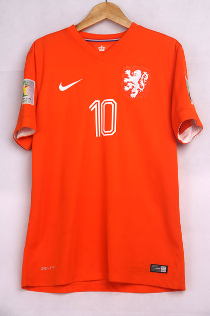 Netherlands 2014 Home Sneijder [M] Apparel Original Authentic Football Soccer Jersey Kit Shirt Nameset