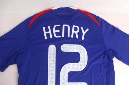 France 2008 Home Henry [M] Apparel Original Authentic Football Soccer Jersey Kit Shirt Nameset