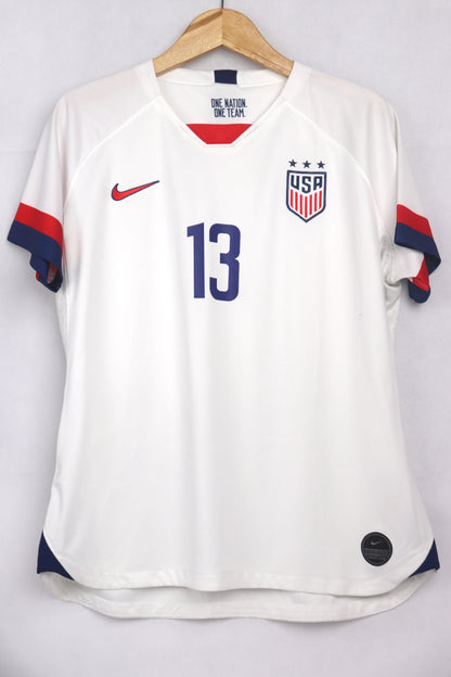 USA 2019 Home Women Alex Morgan [XL] Apparel Original Authentic Football Soccer Jersey Kit Shirt Nameset