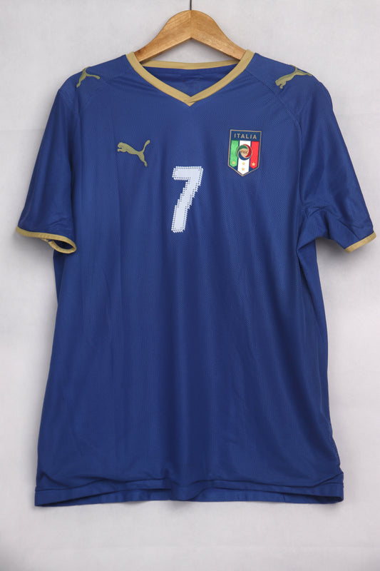 Italy 2008 Home Del Piero [M] Apparel Original Authentic Football Soccer Jersey Kit Shirt Nameset