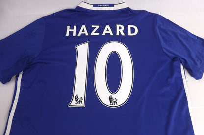 Chelsea 2016 Home Hazard [L] Apparel Original Authentic Football Soccer Jersey Kit Shirt Nameset