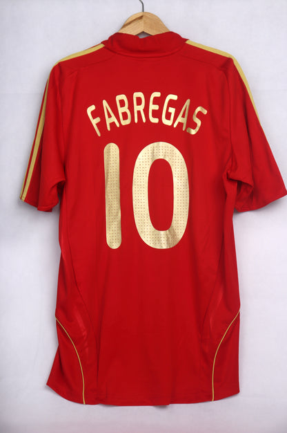 Spain 2008 Home Fabregas [L] Apparel Original Authentic Football Soccer Jersey Kit Shirt Nameset