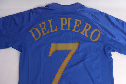 Italy 2004 Home Del Piero [S] Apparel Original Authentic Football Soccer Jersey Kit Shirt Nameset