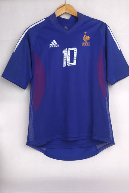 France 2002 Home Player Issue Zidane [M] Apparel Original Authentic Football Soccer Jersey Kit Shirt Nameset