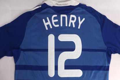 France 2009 Home Henry [L] Apparel Original Authentic Football Soccer Jersey Kit Shirt Nameset