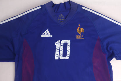 France 2002 Home Player Issue Zidane [M] Apparel Original Authentic Football Soccer Jersey Kit Shirt Nameset