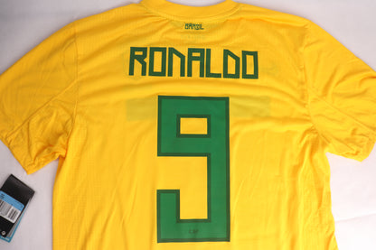 Brazil 2011 home shirt kit jersey Ronaldo #9 size M Nike football soccer BNWT back nameset