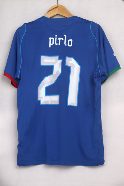 Italy 2013 Home Pirlo [M] Apparel Original Authentic Football Soccer Jersey Kit Shirt Nameset