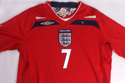 England 2008 Away Beckham [M] Apparel Original Authentic Football Soccer Jersey Kit Shirt Nameset