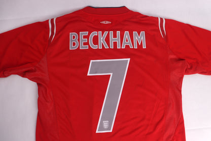 England 2004 Away Beckham [M] Apparel Original Authentic Football Soccer Jersey Kit Shirt Nameset