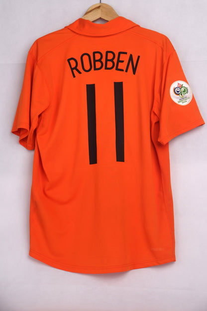 Netherlands 2006 Home Robben [L] Apparel Original Authentic Football Soccer Jersey Kit Shirt Nameset