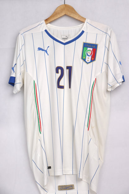 Italy 2014 Away Pirlo [M] Apparel Original Authentic Football Soccer Jersey Kit Shirt Nameset