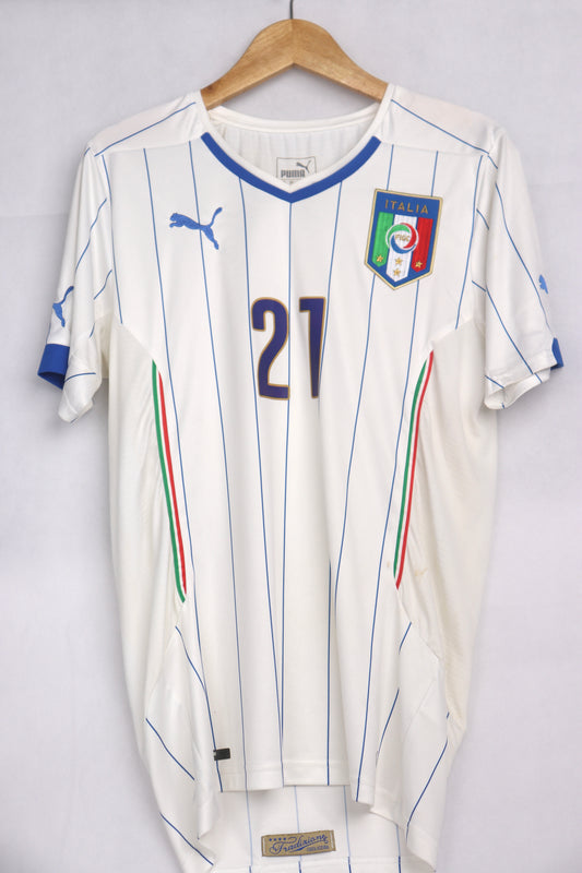 Italy 2014 Away Pirlo [M] Apparel Original Authentic Football Soccer Jersey Kit Shirt Nameset