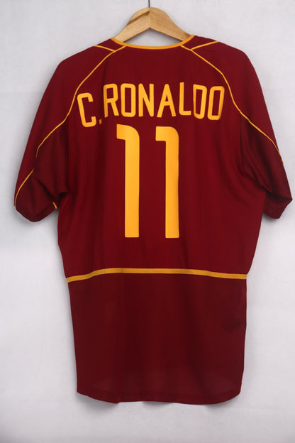 Portugal 2002 Home Ronaldo [L] Apparel Original Authentic Football Soccer Jersey Kit Shirt Nameset