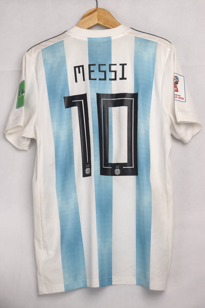 Argentina 2018 Home Messi [L] Apparel Original Authentic Football Soccer Jersey Kit Shirt Nameset