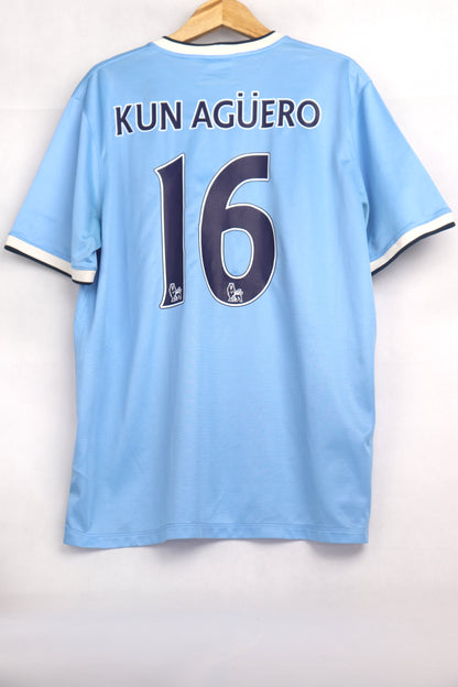 Manchester City 2013 Home Kun Aguero [XL] Apparel Original Authentic Football Soccer Jersey Kit Shirt Nameset