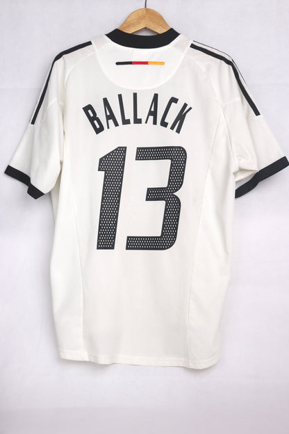 Germany 2002 Home Ballack [M] Apparel Original Authentic Football Soccer Jersey Kit Shirt Nameset