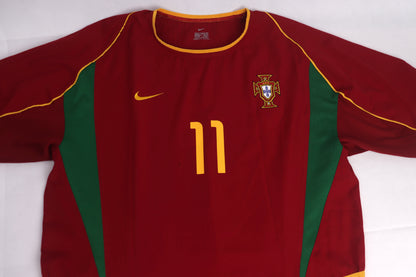 Portugal 2002 Home Ronaldo [L] Apparel Original Authentic Football Soccer Jersey Kit Shirt Nameset
