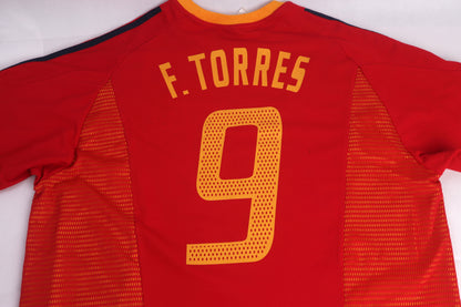 Spain 2002 Home Torres [XL] Apparel Original Authentic Football Soccer Jersey Kit Shirt Nameset