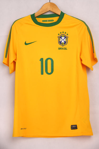 Brazil 2010 home shirt kit jersey Kaka #10 size S Nike football soccer front